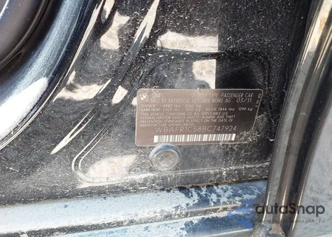 2011 BMW 528I из США, поврежденный, VIN WBAFR1C58BC747924